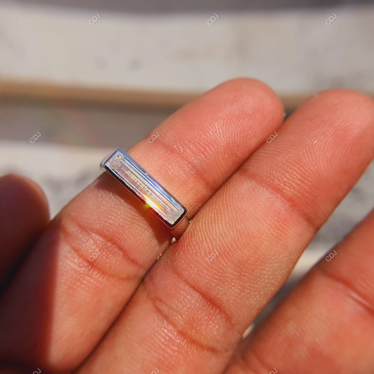 0.50 CTW East-West Baguette Cut Lab-Grown Diamond Ring