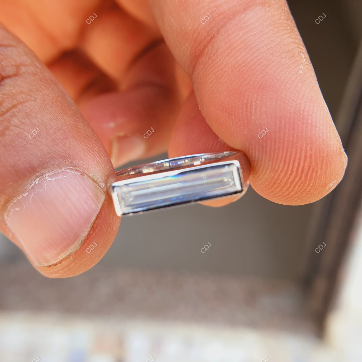 0.50 CTW East-West Baguette Cut Lab-Grown Diamond Ring