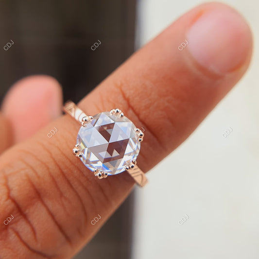 14K Rose Gold 1.90 CT Lab-Grown Three Prong Solitaire Engagement Ring