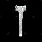 3.85 CTW 10K White Gold Three-Stone Pave Engagement Ring