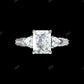 3.85 CTW 10K White Gold Three-Stone Pave Engagement Ring