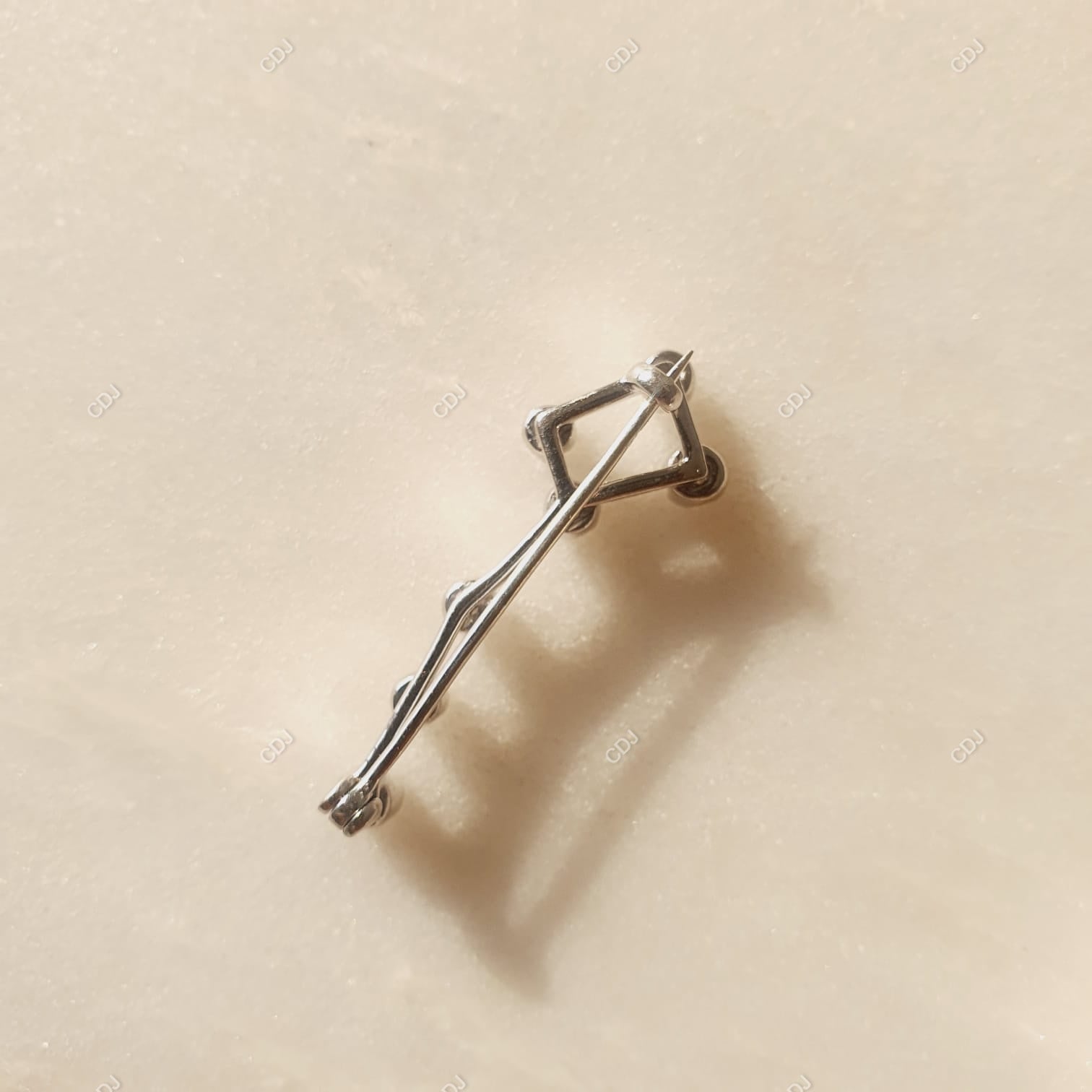 Lab-Grown Round Shape Diamond Safety Pin Brooch Pendant customdiamjewel