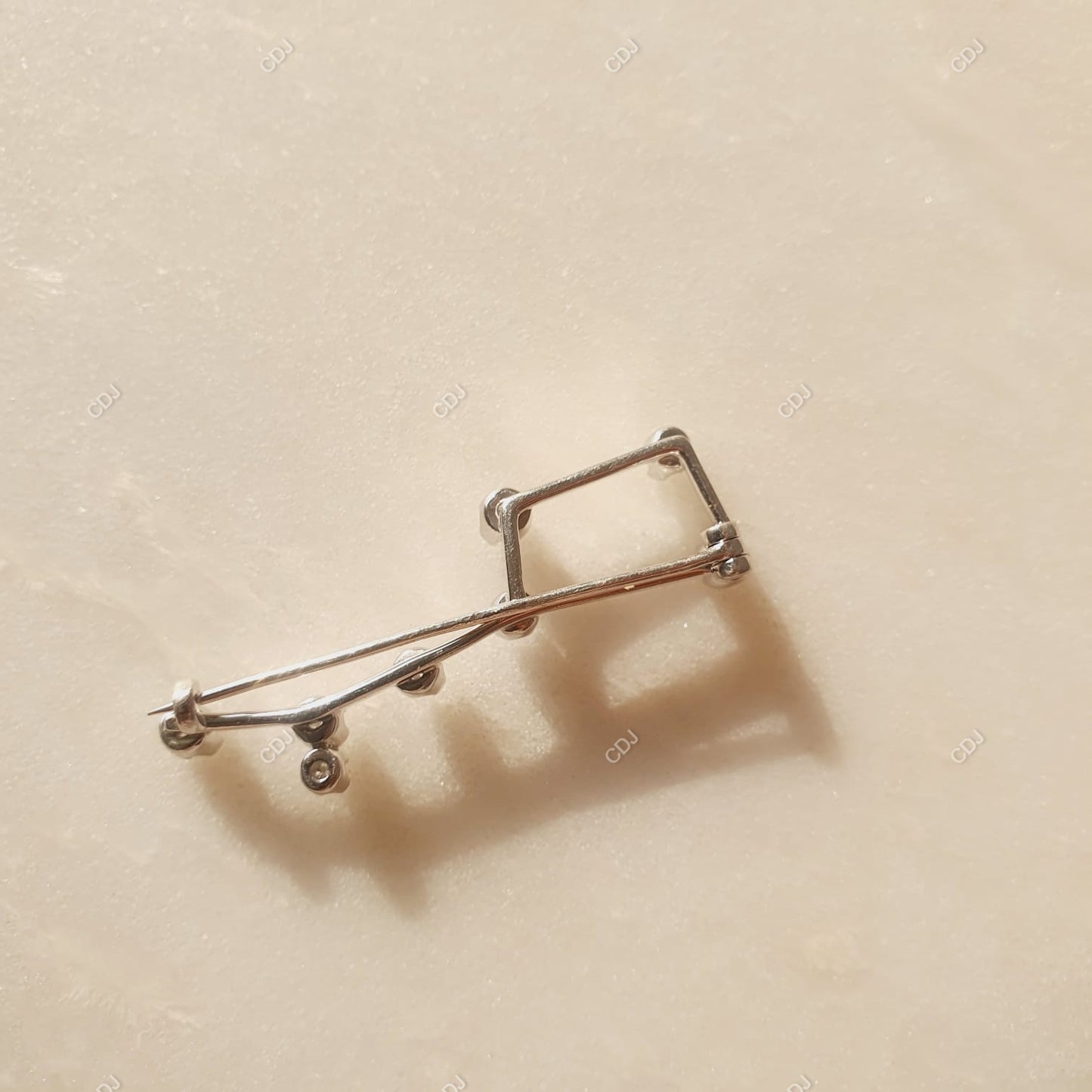 Lab-Grown Round Shape Diamond Safety Pin Brooch Pendant customdiamjewel