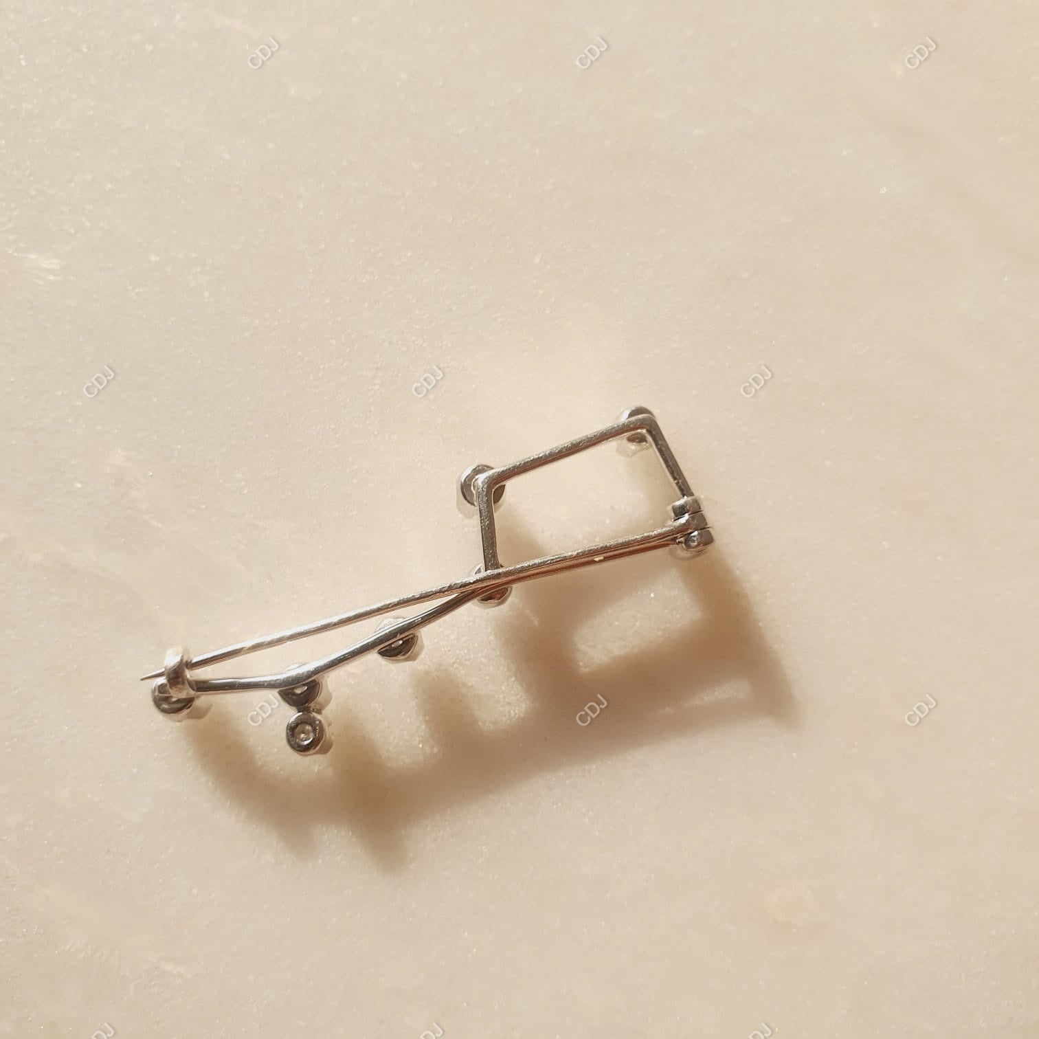 Lab-Grown Round Shape Diamond Safety Pin Brooch Pendant customdiamjewel
