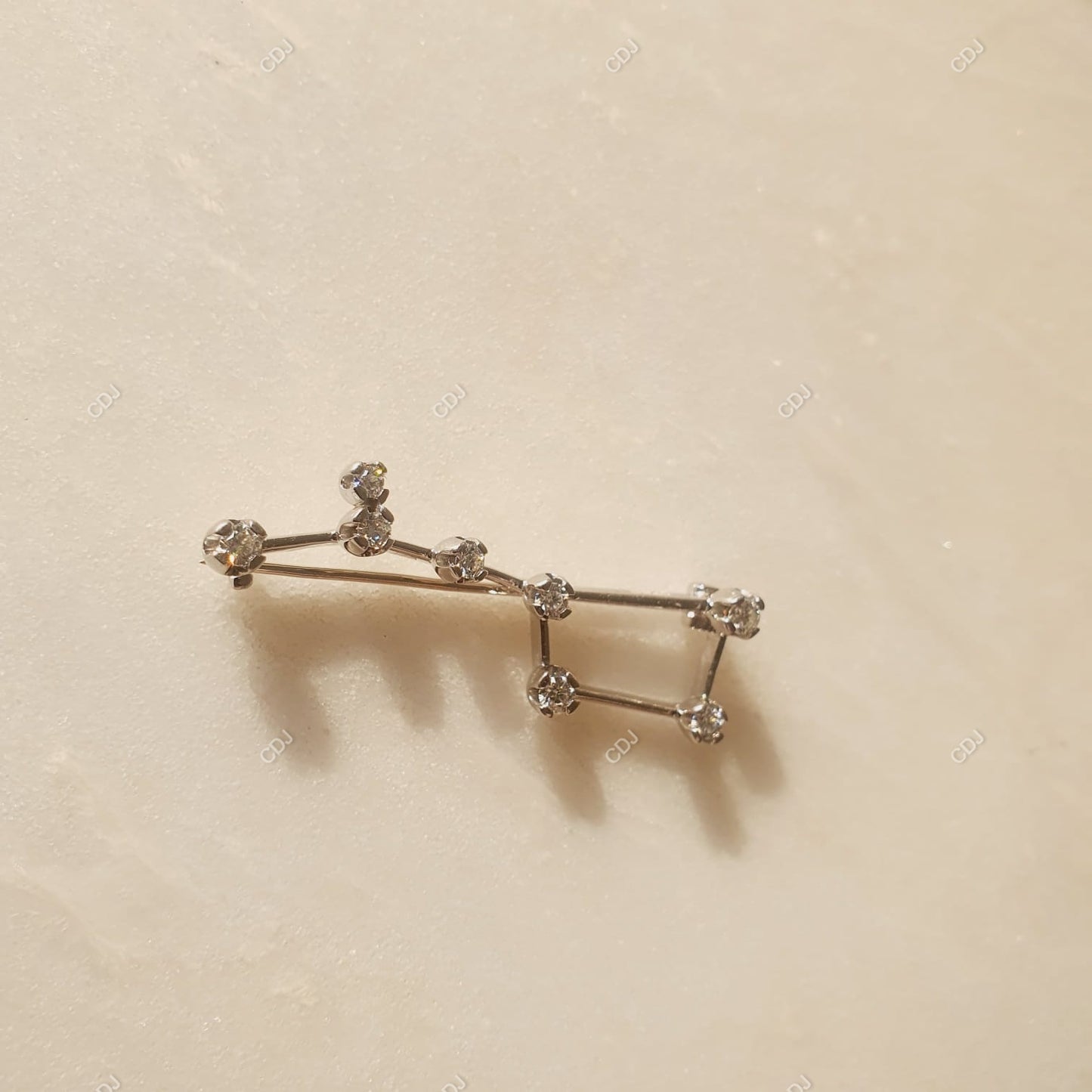 Lab-Grown Round Shape Diamond Safety Pin Brooch Pendant customdiamjewel