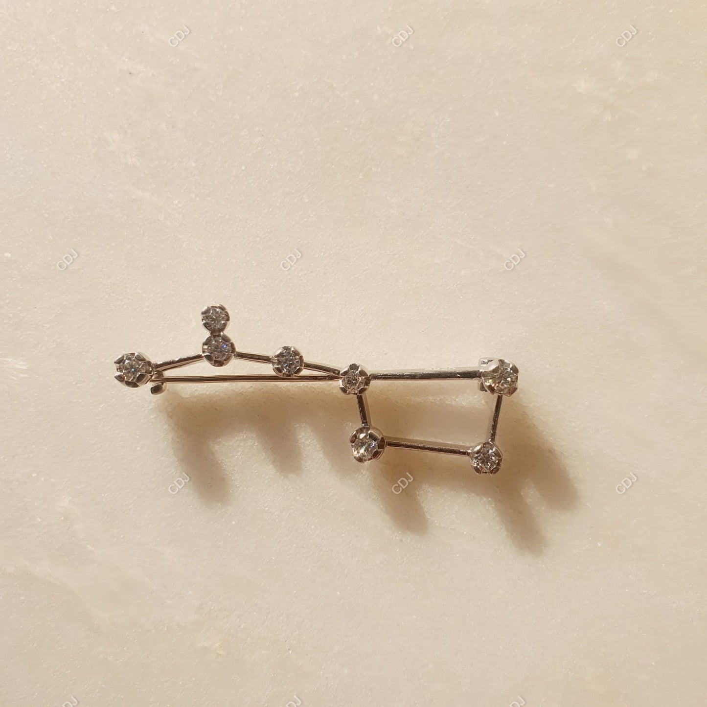 Lab-Grown Round Shape Diamond Safety Pin Brooch Pendant customdiamjewel