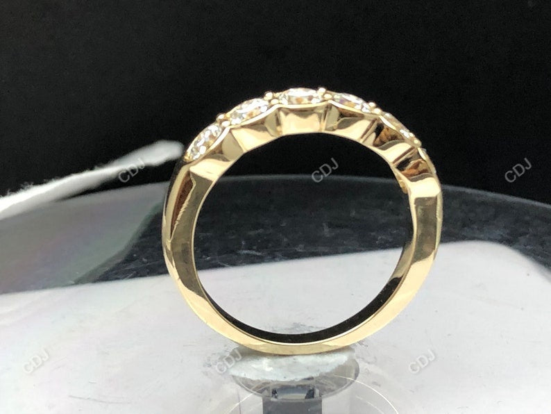 3.13 CTW 10k Yellow Gold Round Cut Lab-Grown Diamond Eternity Wedding Band
