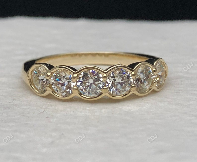 3.13 CTW 10k Yellow Gold Round Cut Lab-Grown Diamond Eternity Wedding Band