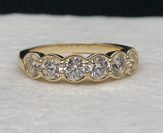 3.13 CTW 10k Yellow Gold Round Cut Lab-Grown Diamond Eternity Wedding Band