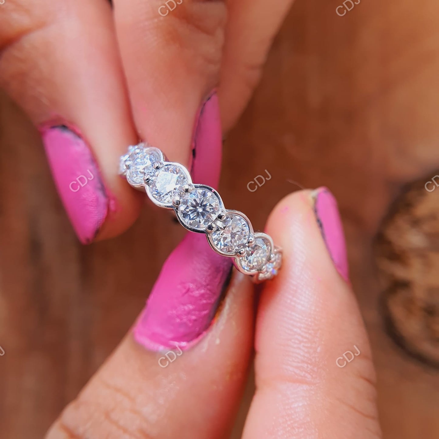 3.13 CTW 10k Yellow Gold Round Cut Lab-Grown Diamond Eternity Wedding Band