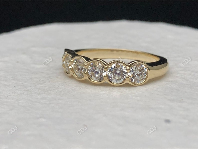 3.13 CTW 10k Yellow Gold Round Cut Lab-Grown Diamond Eternity Wedding Band
