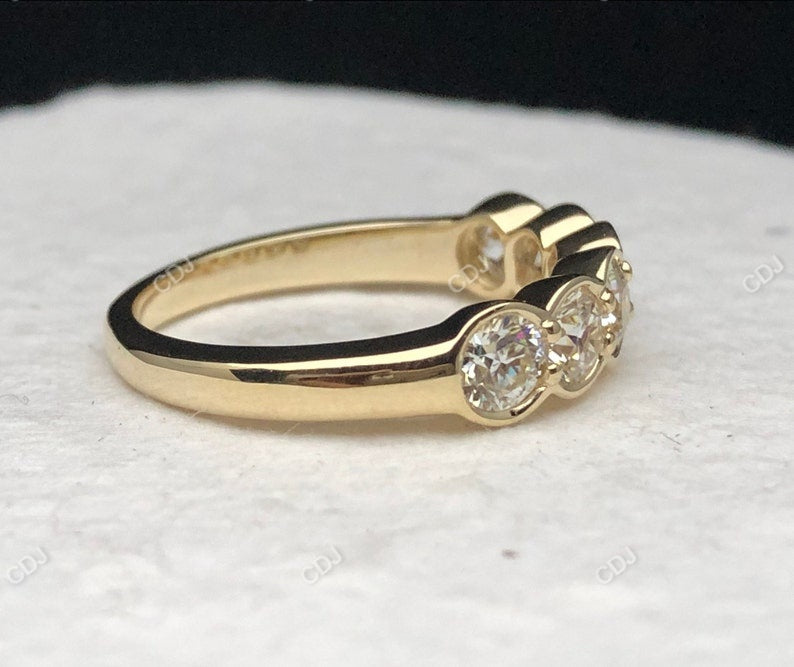 3.13 CTW 10k Yellow Gold Round Cut Lab-Grown Diamond Eternity Wedding Band