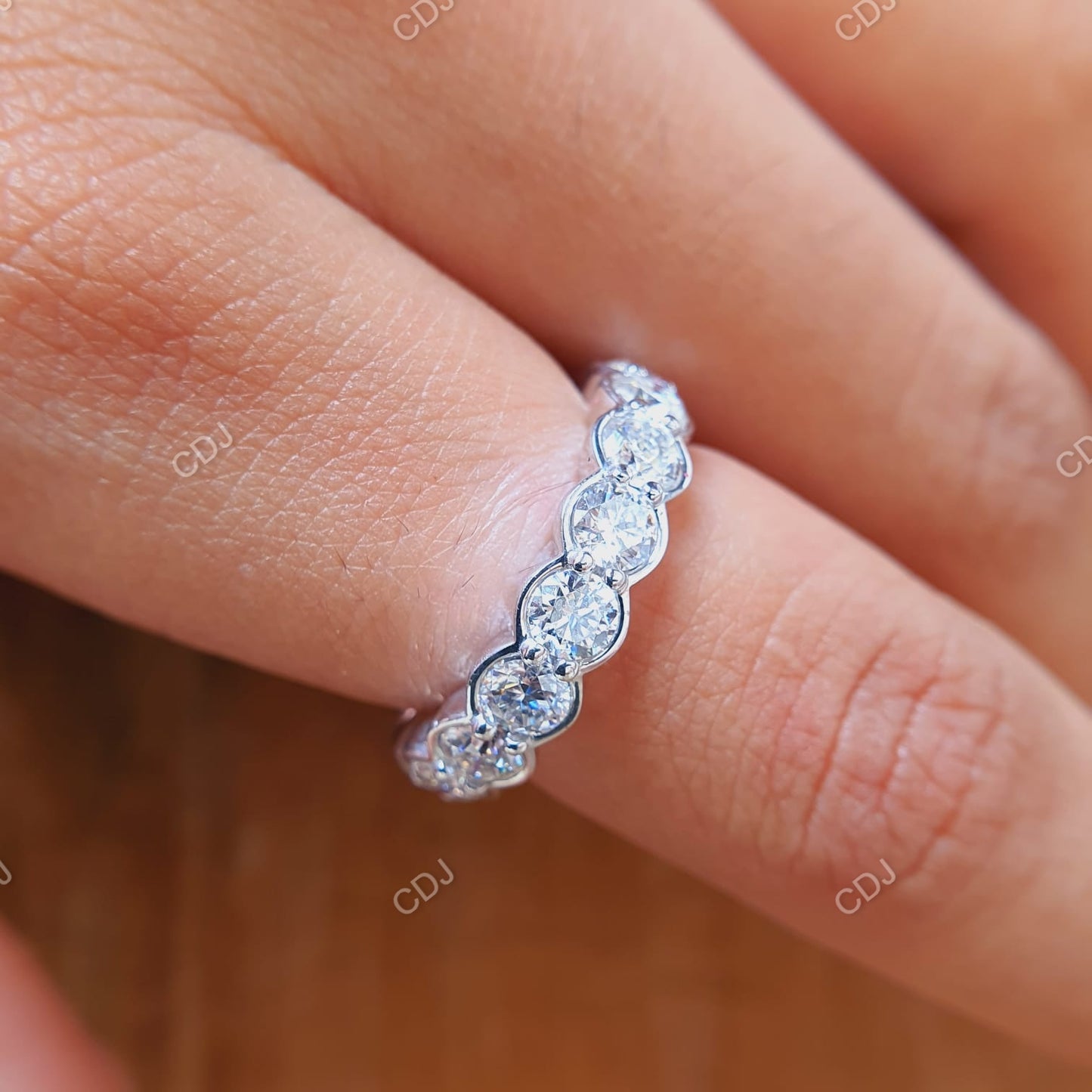 3.13 CTW 10k Yellow Gold Round Cut Lab-Grown Diamond Eternity Wedding Band