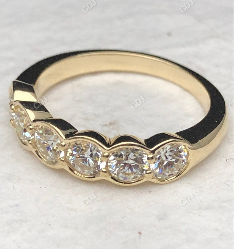 3.13 CTW 10k Yellow Gold Round Cut Lab-Grown Diamond Eternity Wedding Band