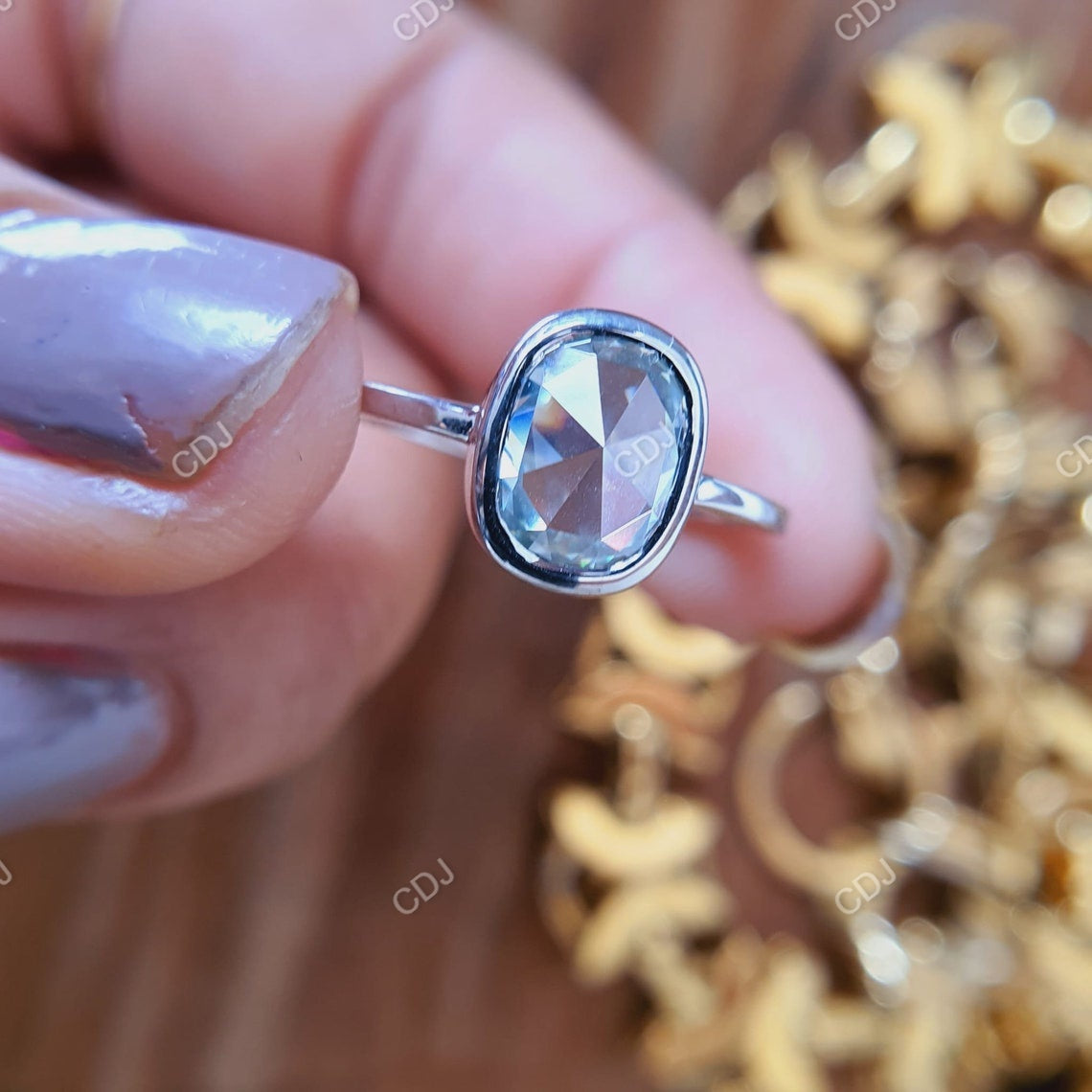 1.73 CTW Cushion Cut Lab-Grown Diamond Bezel-Set Wedding Ring Set