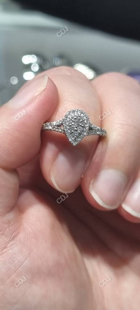 2.50 CTW Pear Cut Lab-Grown Diamond Pave Engagement Ring
