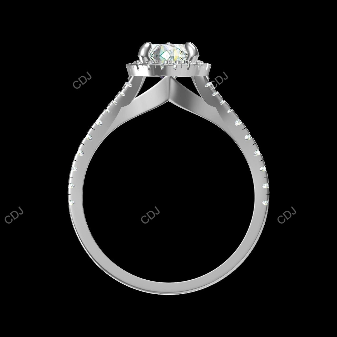 2.50 CTW Pear Cut Lab-Grown Diamond Pave Engagement Ring