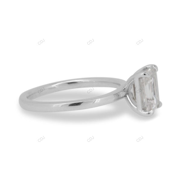 Emerald Cut Solitaire Lab Grown Diamond Gold Ring