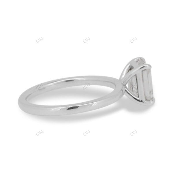 Emerald Cut Solitaire Lab Grown Diamond Gold Ring