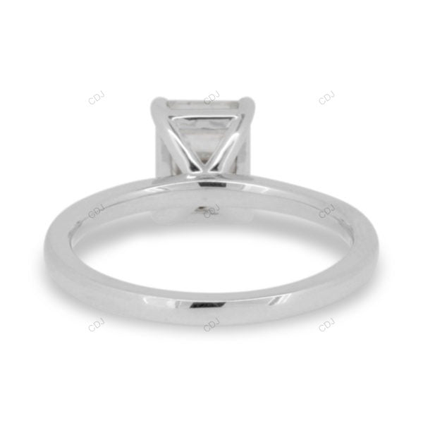 Emerald Cut Solitaire Lab Grown Diamond Gold Ring