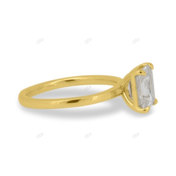 Emerald Cut Solitaire Lab Grown Diamond Gold Ring