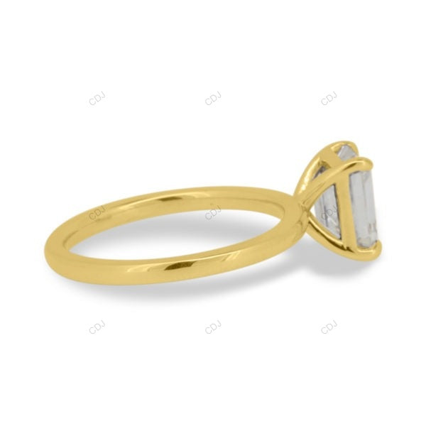 Emerald Cut Solitaire Lab Grown Diamond Gold Ring