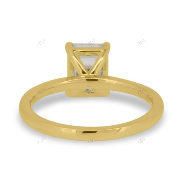 Emerald Cut Solitaire Lab Grown Diamond Gold Ring