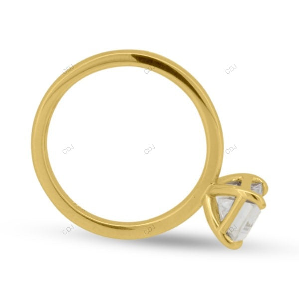 Emerald Cut Solitaire Lab Grown Diamond Gold Ring