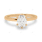 Oval Cut Lab Grown Diamond Six Prong Gold Ring