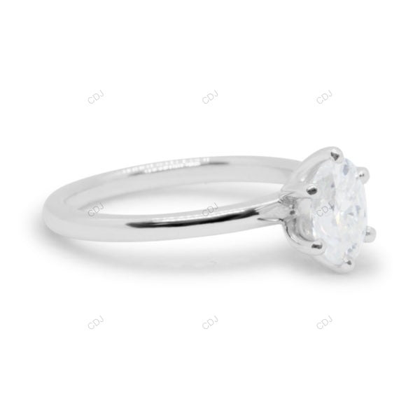 Oval Cut Lab Grown Diamond Six Prong Gold Ring