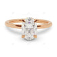 Hidden Halo Oval Cut Lab Grown Diamond Solid Gold Ring