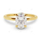 Hidden Halo Oval Cut Lab Grown Diamond Solid Gold Ring