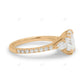 Elongated Cushion Cut Three Stone Engagement Gold Ring