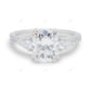 Elongated Cushion Cut Three Stone Engagement Gold Ring