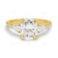 Elongated Cushion Cut Three Stone Engagement Gold Ring