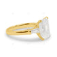 Emerald Cut Lab Diamond Three Stone Yellow Gold Ring