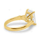 Emerald Cut Lab Diamond Three Stone Yellow Gold Ring