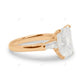 Emerald Cut Lab Diamond Three Stone Yellow Gold Ring