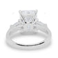Emerald Cut Lab Diamond Three Stone Yellow Gold Ring