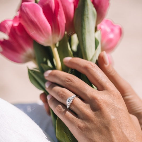 White Gold Lab Grown Diamond Cluster Ring