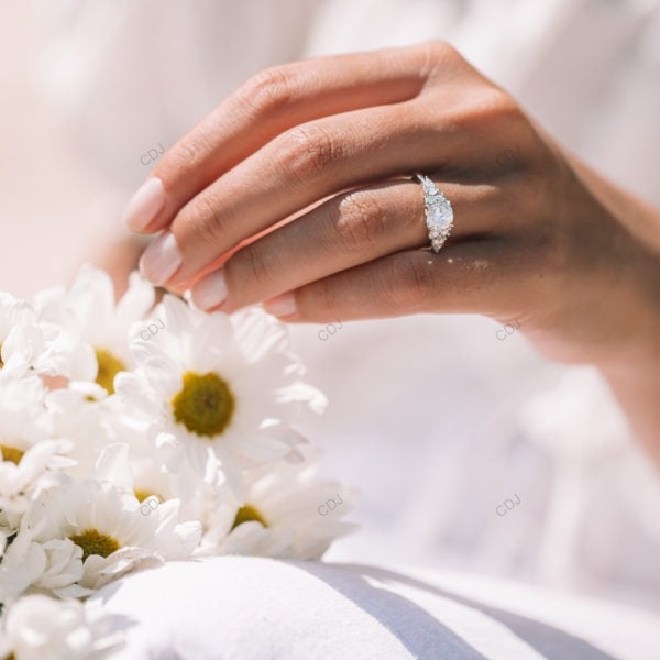 White Gold Lab Grown Diamond Cluster Ring