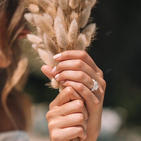 White Gold Lab Grown Diamond Cluster Ring
