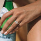 Three Stone Bubble Prong Lab Grown Diamond Gold Ring