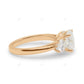 Three Stone Bubble Prong Lab Grown Diamond Gold Ring