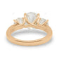 Three Stone Bubble Prong Lab Grown Diamond Gold Ring