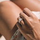 Three Stone Bubble Prong Lab Grown Diamond Gold Ring