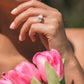 Three Stone Bubble Prong Lab Grown Diamond Gold Ring