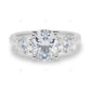 Three Stone Bubble Prong Lab Grown Diamond Gold Ring