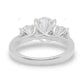 Three Stone Bubble Prong Lab Grown Diamond Gold Ring