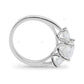 Three Stone Bubble Prong Lab Grown Diamond Gold Ring